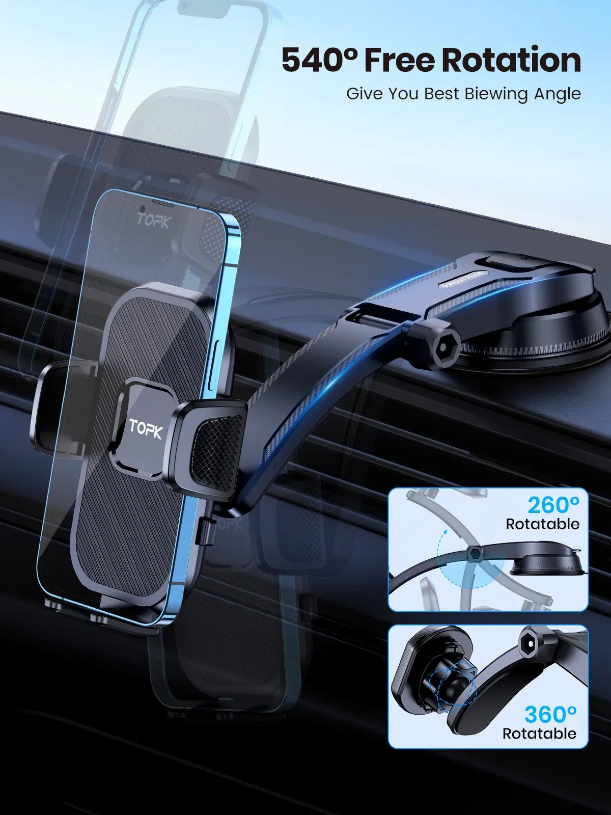Soporte Universal para Celular de Carro Ajustable